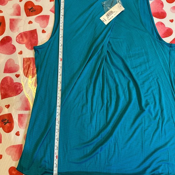 NWT Worthington Turquoise Polka Dot Short sleeve Blouse XL - Picture 9 of 9
